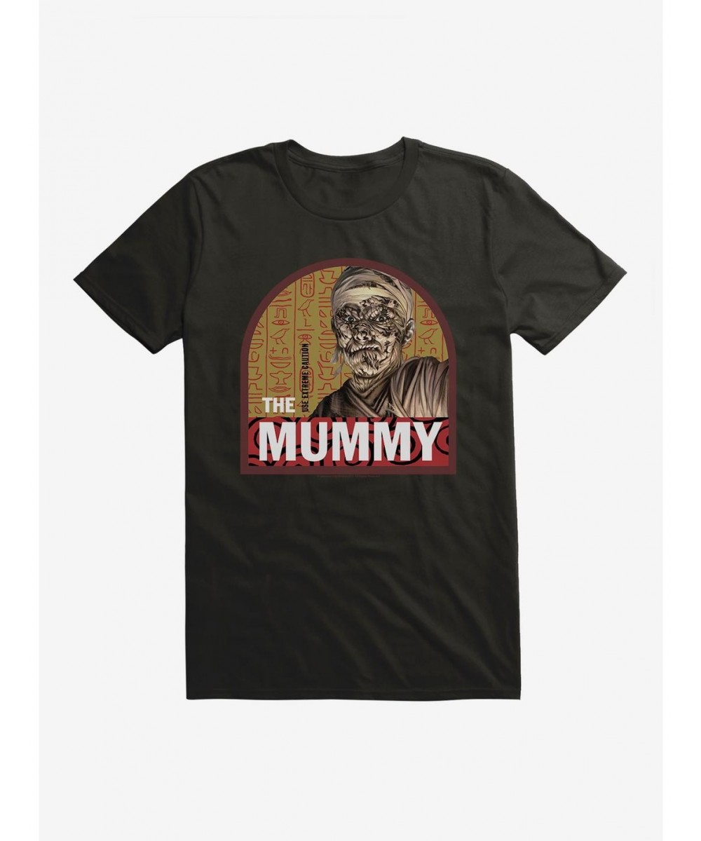 Flash Sale Universal Monsters The Mummy Use Extreme Caution T-Shirt $8.41 T-Shirts