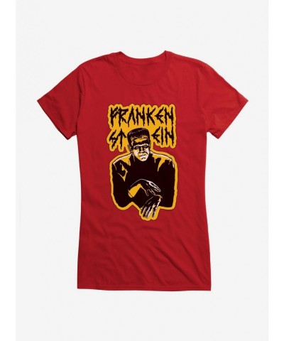 Limited-time Offer Universal Monsters Frankenstein Relaxed Hands Girls T-Shirt $8.57 T-Shirts