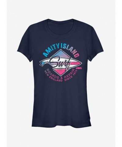 Exclusive Amity Island Surfboard Repair Girls T-Shirt $5.98 T-Shirts