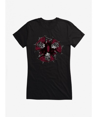 Premium Universal Monsters Dracula Web Of Bats Girls T-Shirt $7.37 T-Shirts