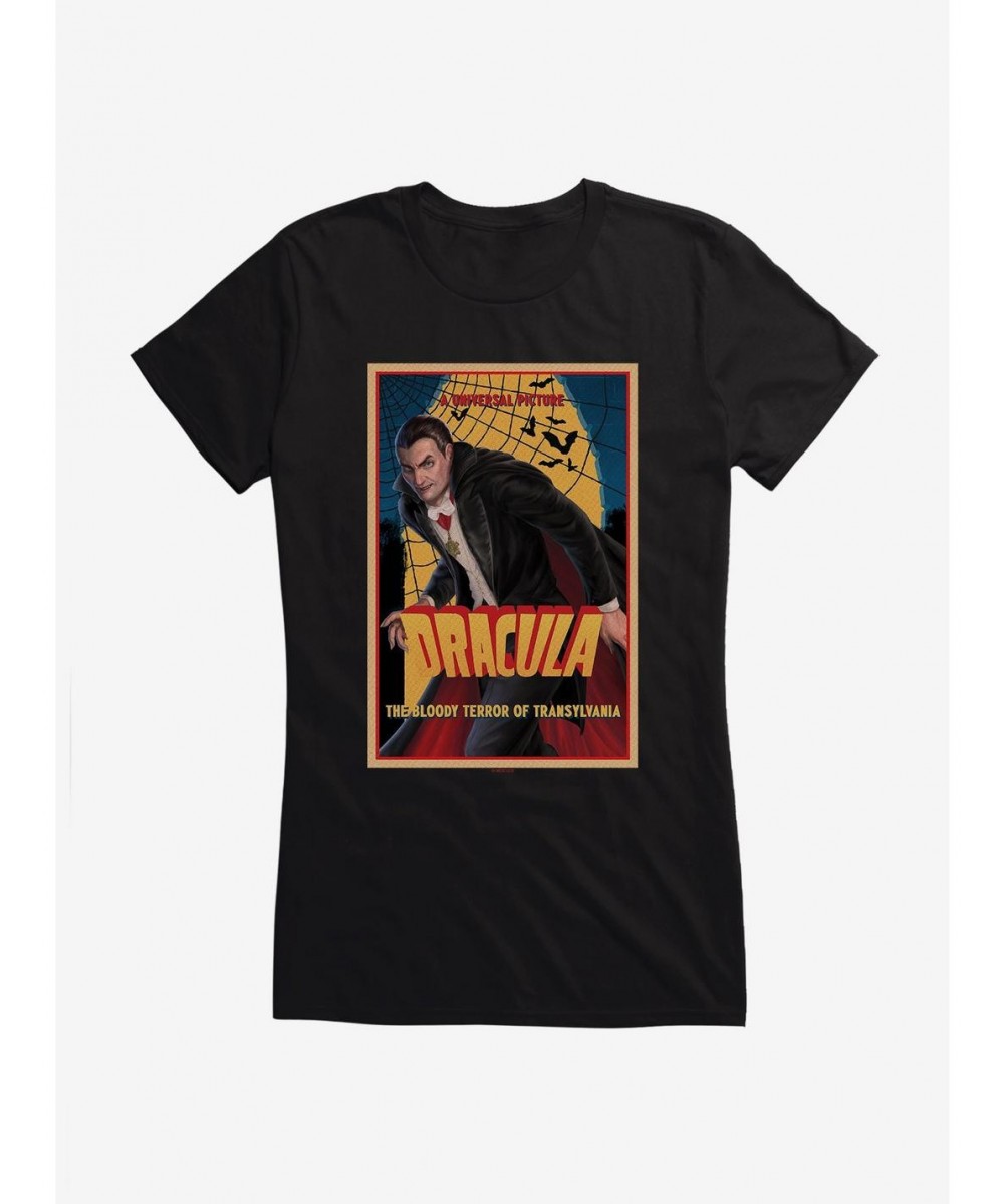 Premium Universal Monsters Dracula Bloody Terror Of Transylvania Girls T-Shirt $8.17 T-Shirts