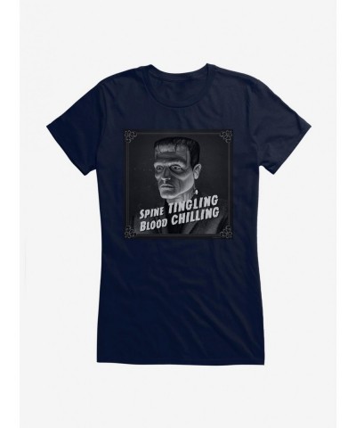 Limited Time Special Universal Monsters Frankenstein Spine Tingling Girls T-Shirt $9.16 T-Shirts