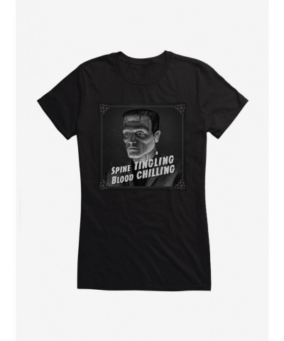 Limited Time Special Universal Monsters Frankenstein Spine Tingling Girls T-Shirt $9.16 T-Shirts