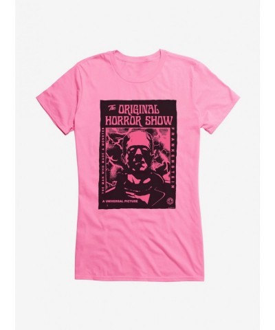 Pre-sale Universal Monsters Frankenstein Pink Face Girls T-Shirt $7.97 T-Shirts