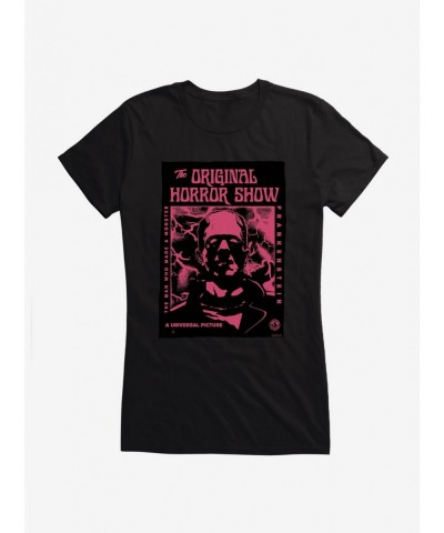 Pre-sale Universal Monsters Frankenstein Pink Face Girls T-Shirt $7.97 T-Shirts