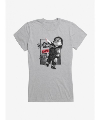 Limited-time Offer Chucky Wanna Play Girls T-Shirt $6.57 T-Shirts