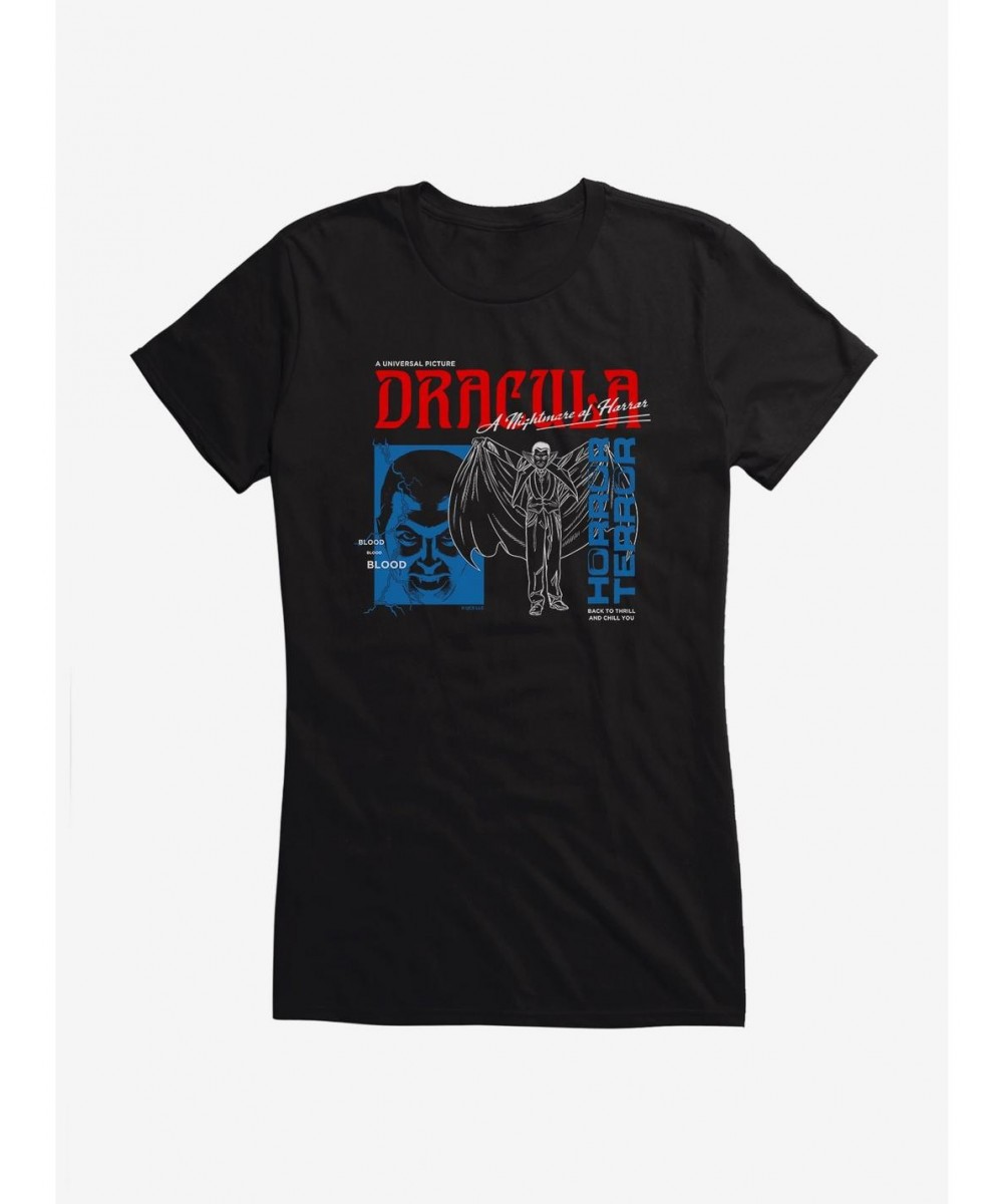 New Arrival Universal Monsters Dracula Blood Girls T-Shirt $6.97 T-Shirts