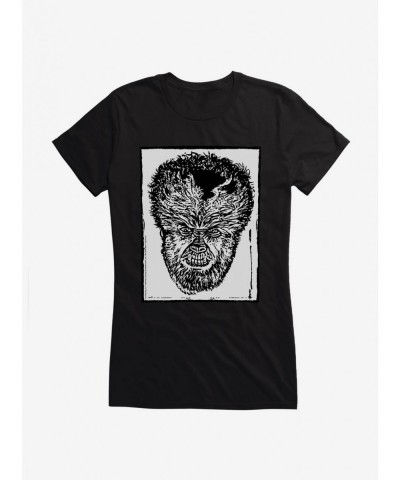 Pre-sale The Wolf Man Stencil Art Girls T-Shirt $9.76 T-Shirts