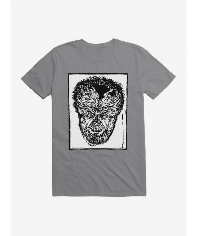 Limited-time Offer The Wolf Man Stencil Art T-Shirt $8.22 T-Shirts