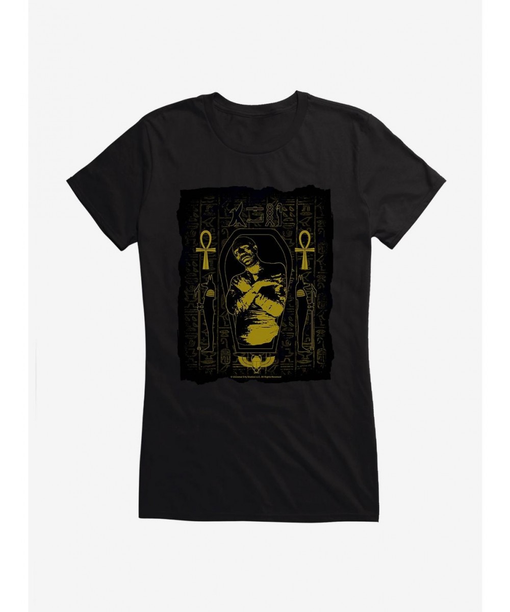 Trendy Universal Monsters The Mummy Posterized Sarcophagus Girls T-Shirt $6.18 T-Shirts