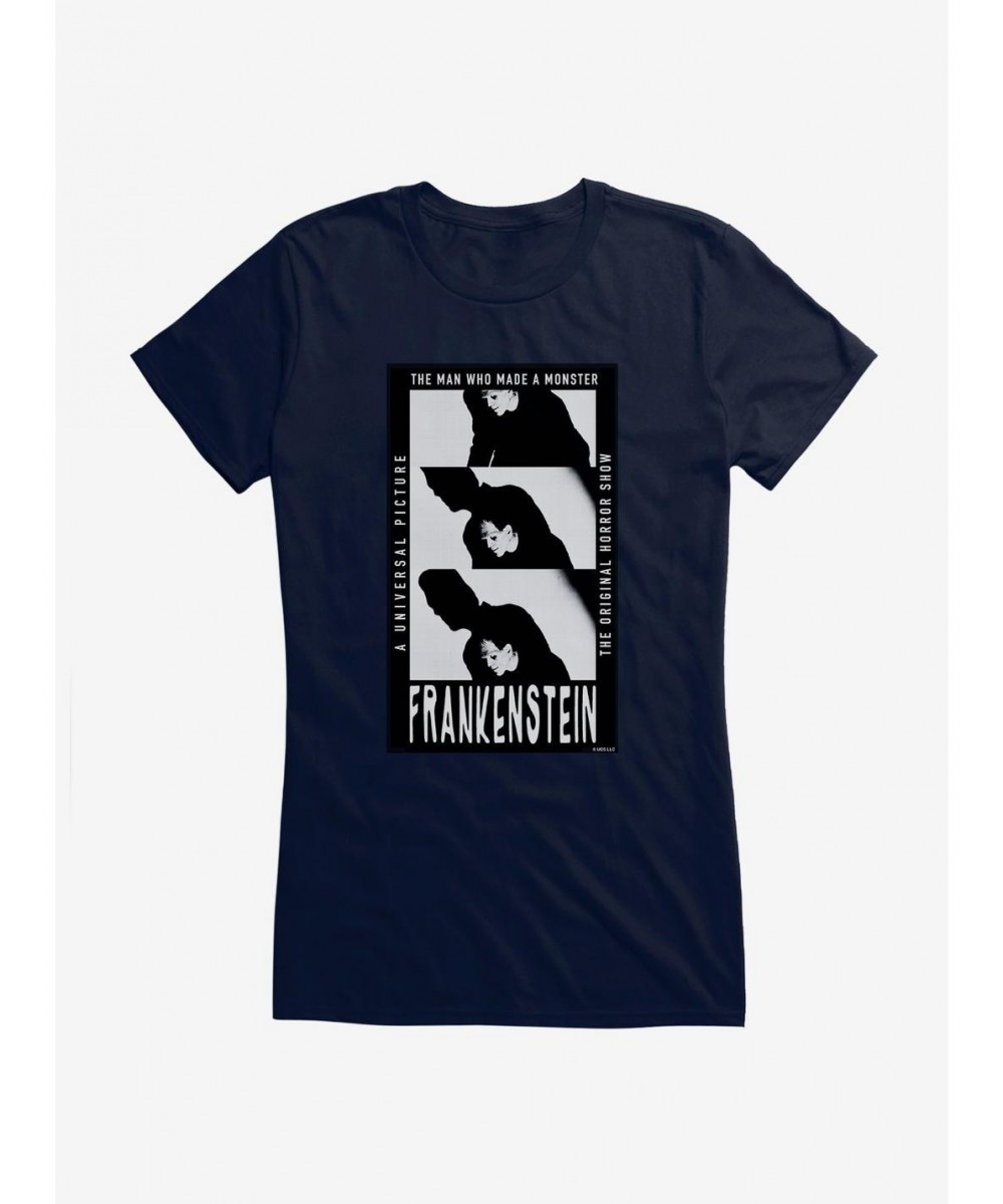 Hot Sale Universal Monsters Frankenstein Shadows Girls T-Shirt $8.37 T-Shirts