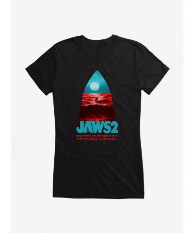 Value Item Jaws 2 Silhouette Image Girls T-Shirt $9.16 T-Shirts