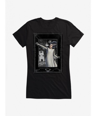 Low Price Universal Monsters Bride Of Frankenstein In The Lab Girls T-Shirt $9.76 T-Shirts